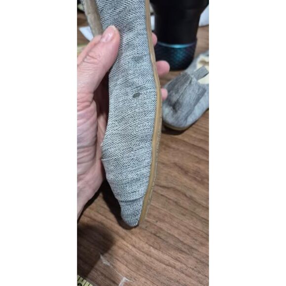 Y2K Roxy 9.5 Heather Gray Slip on Flats Shoe Fleece Lind Comfort Toe Grommet EUC - Picture 7 of 8